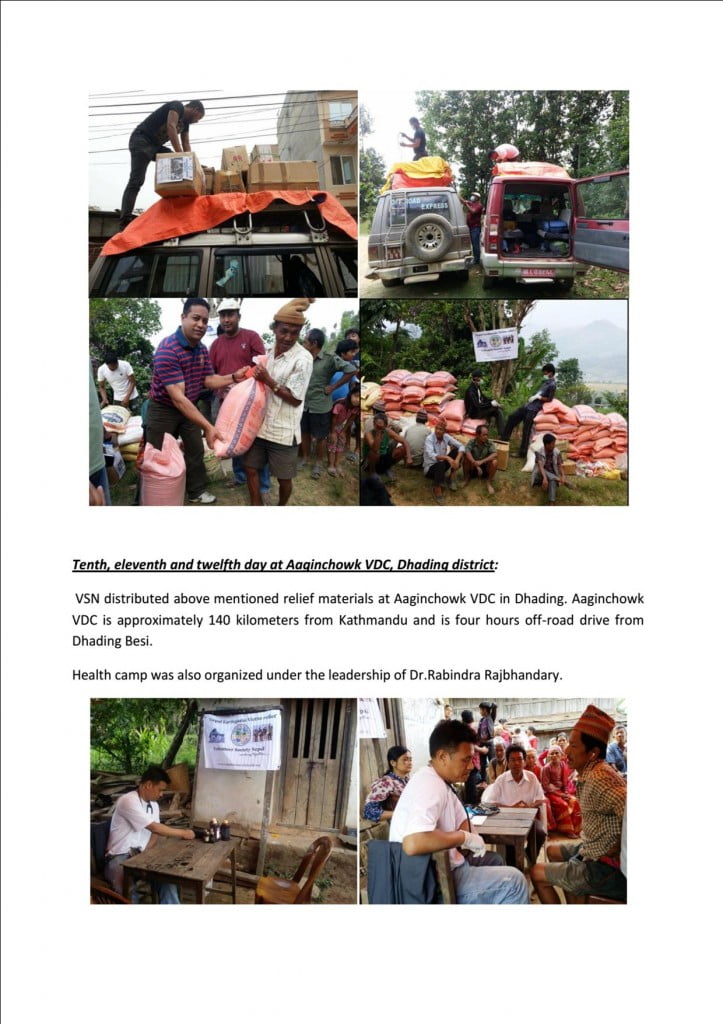 Donation from volunteer society nepal to earthquake victim