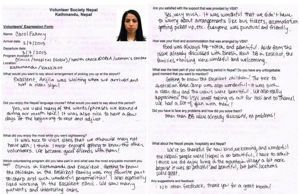 Experience in Nepal of medical student