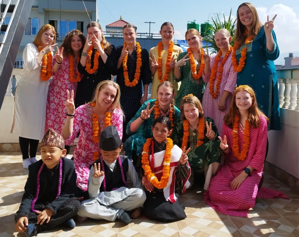 A Journey of Culture, Connection, and Compassion: 27 Dutch Students Trip Nepal with Volunteer Society Nepal 2 Tihar festival celebration
