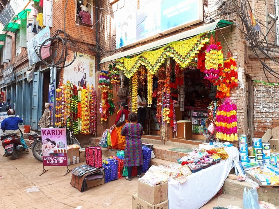 Volunteers Celebrate Dashain And Tihar Festivals In Nepal 2 A local shop selling items for the festivals
