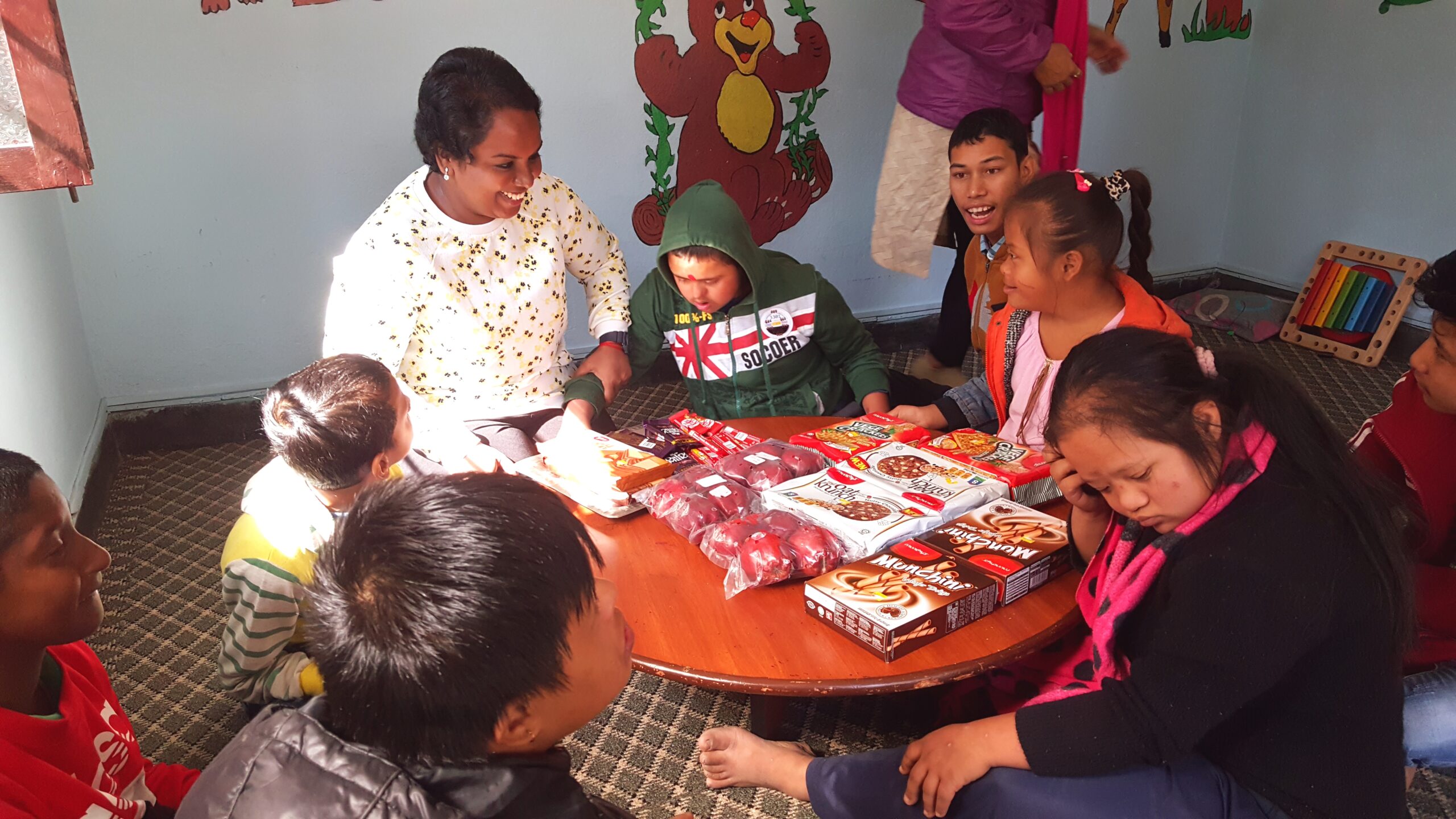 volunteer donation at disability centre