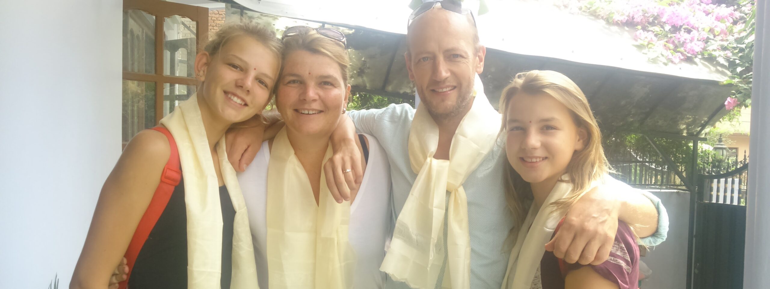 family volunteering in Nepal