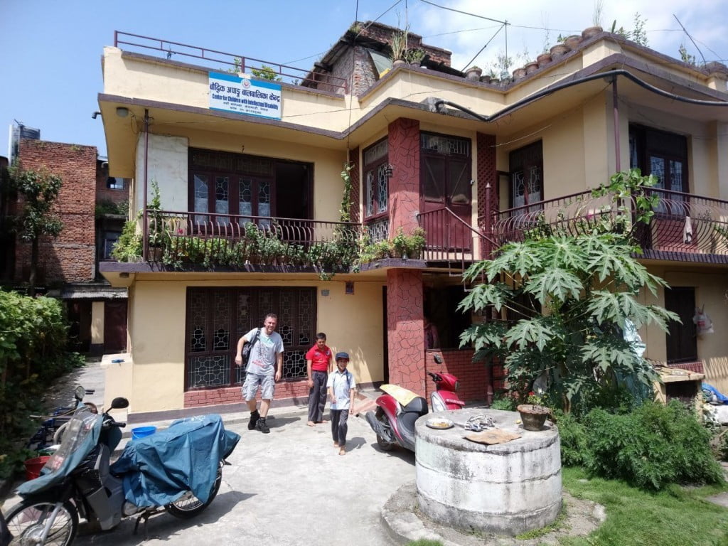 Outside the children with disabilities centre 