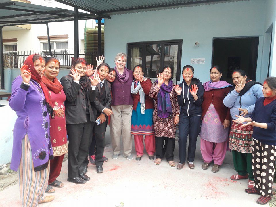 holi volunteer nepal women center together