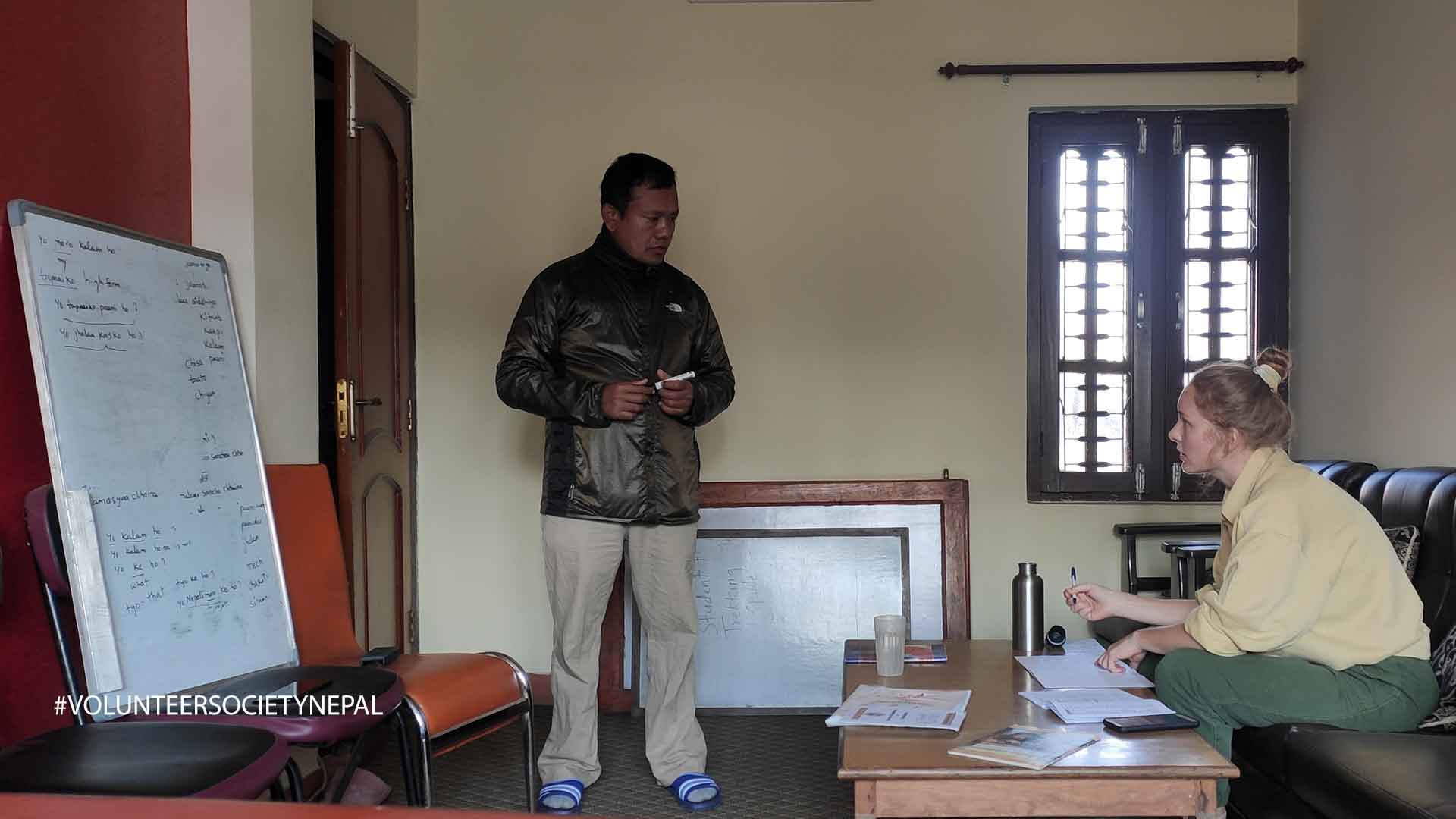 Volunteer teacher in monastery