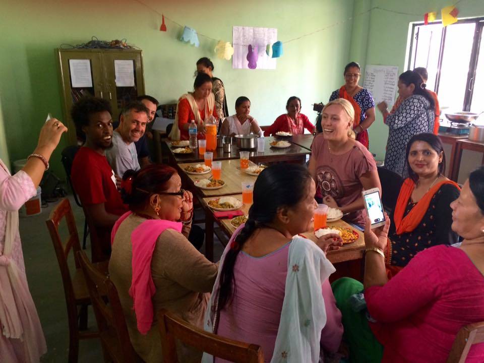 Enjoying food at the Women Centre 