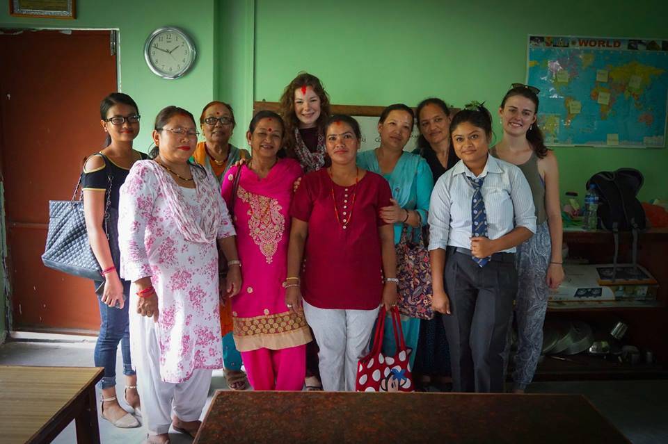 Students and teachers at the women centre 