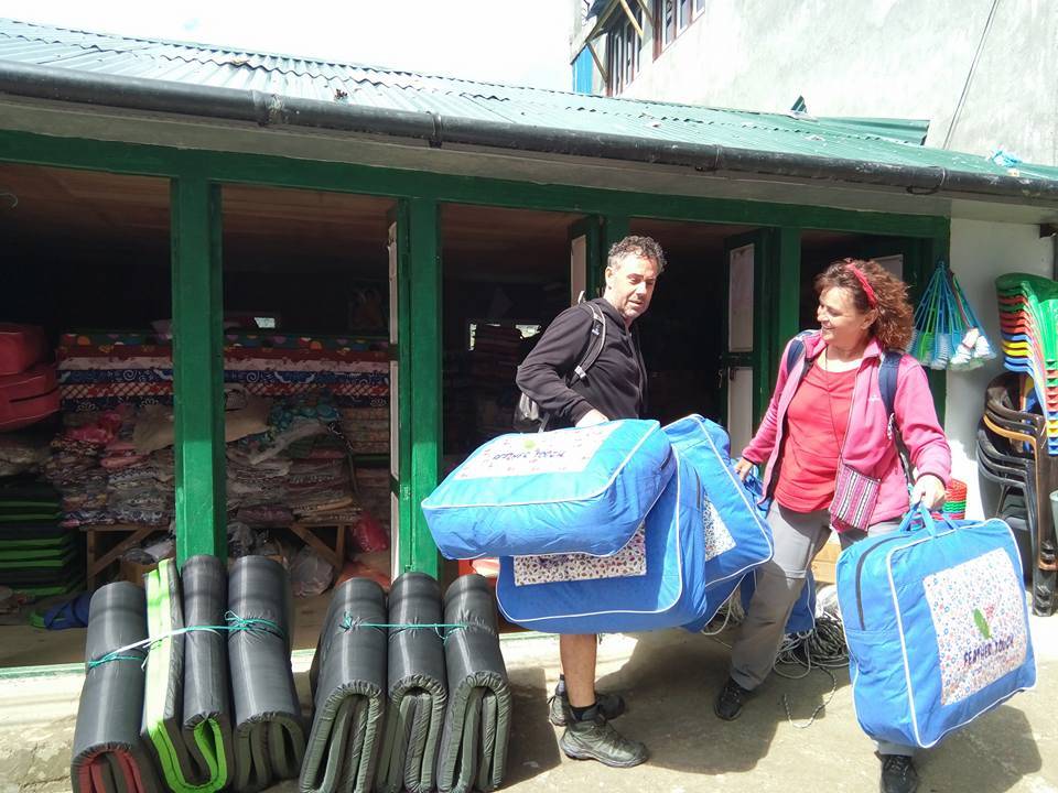 Volunteers’ Donation at a Monastery in the Mountains