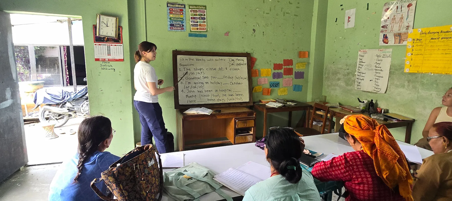 Women Empowerment Program 1 volunteer teaching english to nepali women
